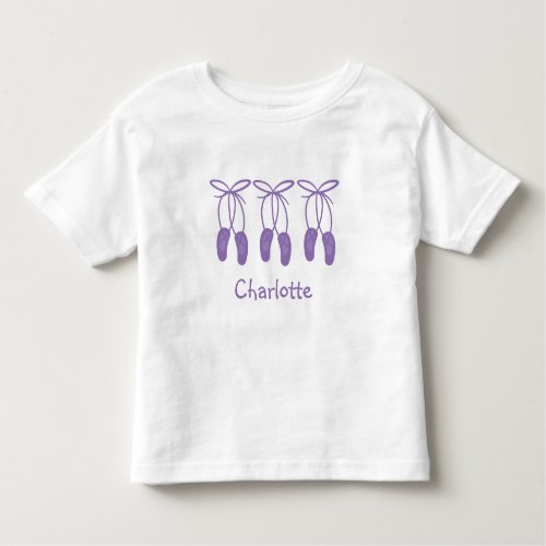 Cute Purple Ballerina Ballet Shoes Toddler T_shirt