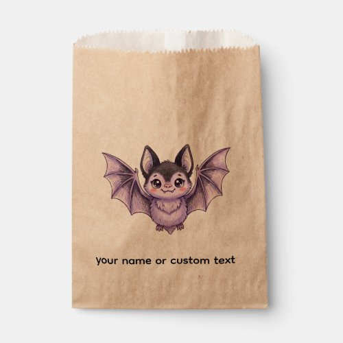 Cute Purple Bat Halloween Colored Pencil Illustrat Favor Bag