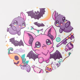 Cute purple bats halloween candy balloon