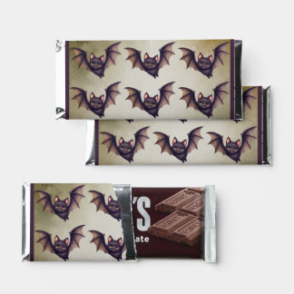 Cute Purple Bats Vintage Halloween Pattern Hershey Bar Favors