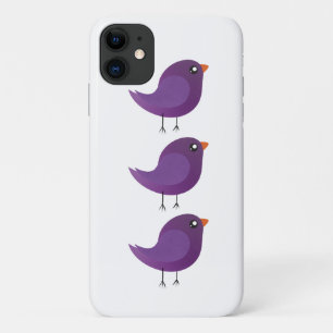 Cute Purple Bird Illustration iPhone 11 Case