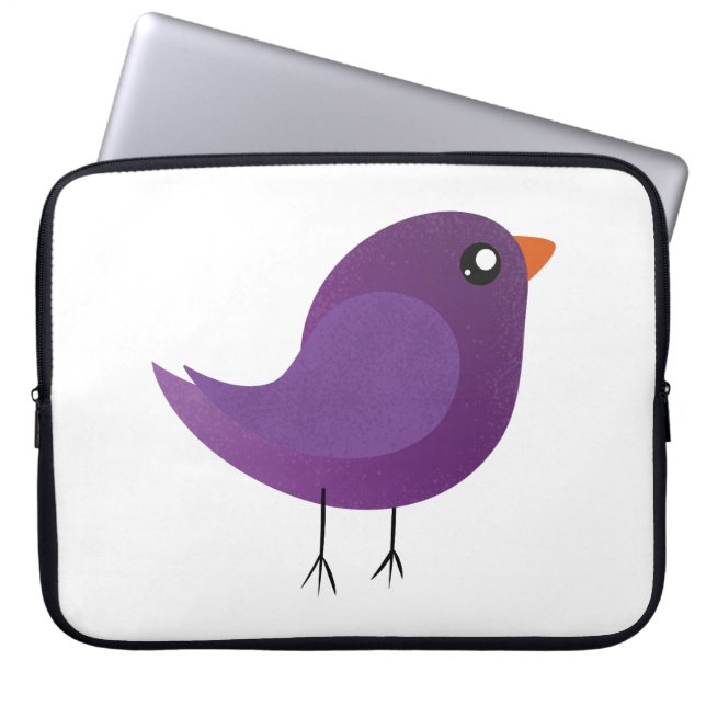 cute purple bird laptop sleeve (Front)