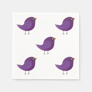 cute purple bird napkins