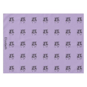Cute Purple, black Silhouette Celebration Tablecloth