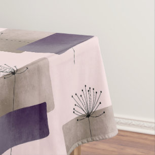 Cute purple Boho Dandelion Abstract Drawing  Tablecloth
