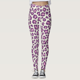Cute Purple Bold and Beautiful Leopard Animal Leggings