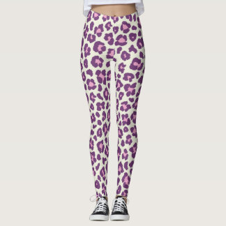 Cute Purple Bold and Beautiful Leopard Animal Leggings