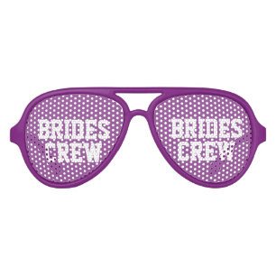 Cute purple brides crew bachelorette party shades