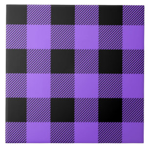 cute purple buffalo plaid Country style Ceramic Tile