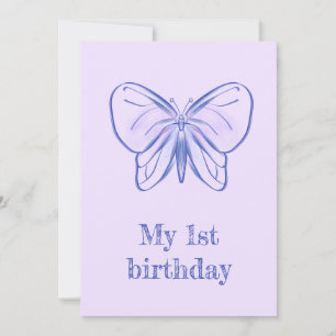 Cute purple butterfly invitation