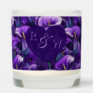 Cute Purple Calla Lilies Flower Boho Wedding Scented Candle