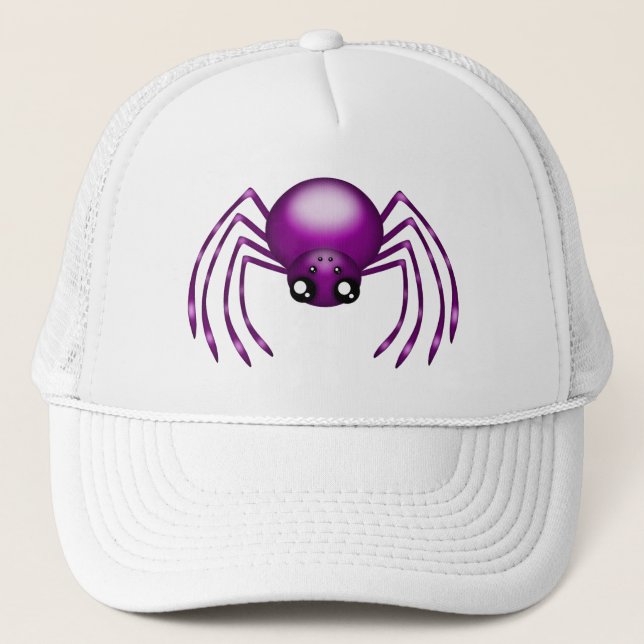 Cute Purple Cartoony Spider Hat (Front)