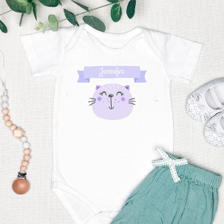 Cute Purple Cat | Personalized
