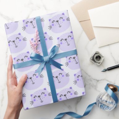 Cute Purple Cats Pattern - Lilac