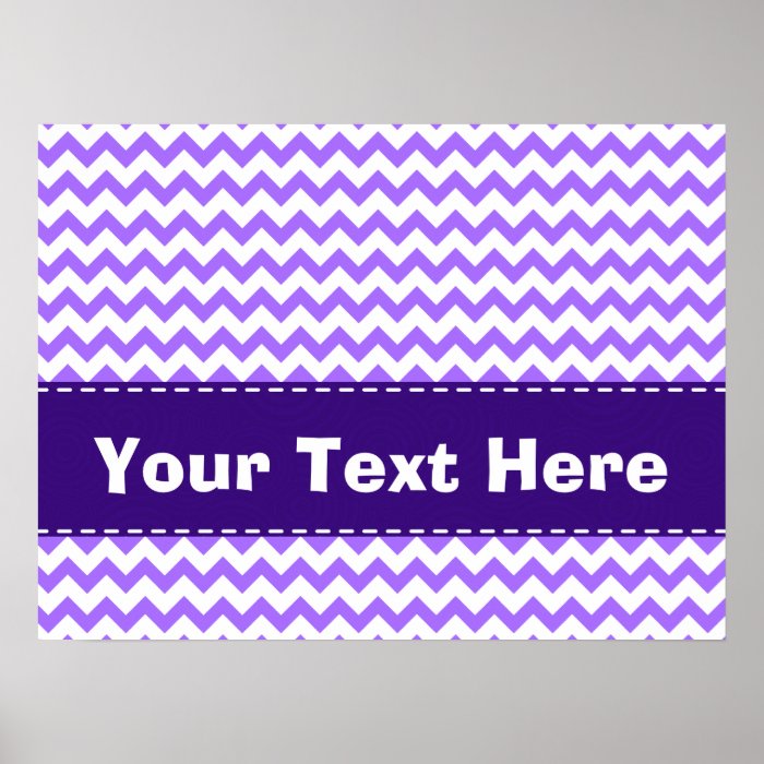 Cute Purple Chevron Pattern Poster