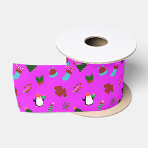 Cute Purple Christmas Satin Ribbon