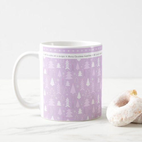 Cute Purple Christmas trees Personalized Coffee Mug