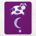Cute Purple Cow Jumping Over The Moon Mouse Pad at Zazzle