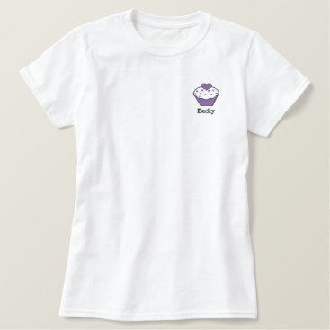Cute purple Cupcake Personalized Embroidered Shirt