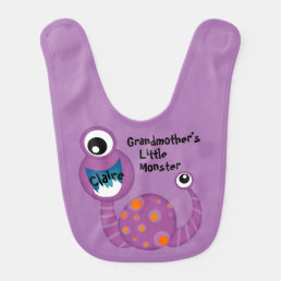 Cute Purple Cyclops Monster Funny Fun for Kids Baby Bib