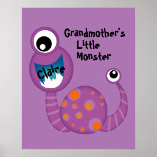 Cute Purple Cyclops Monster Funny Fun for Kids Poster