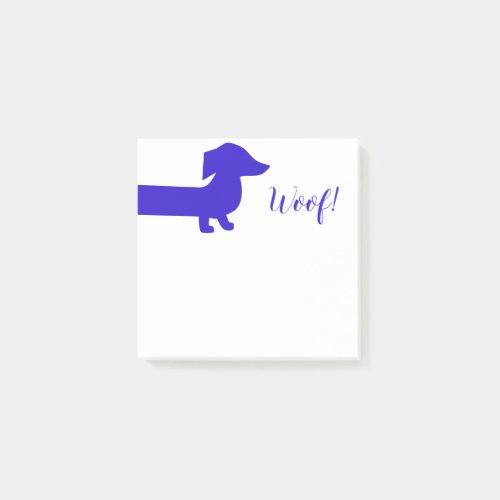 Cute Purple Dachshund Custom Template Post_it Notes