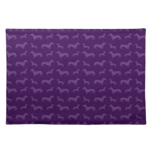 Cute purple dachshund pattern cloth placemat