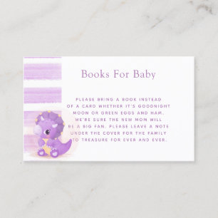 Cute Purple Dinosaur Girl Books for Baby Business Card