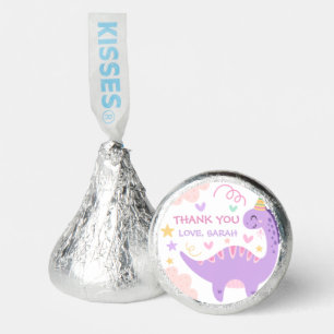 Cute Purple Dinosaur Kids Birthday Hershey®'s Kisses®