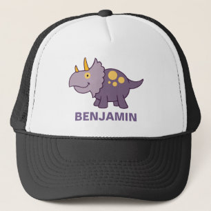 Cute Purple Dinosaur Kids Trucker Hat