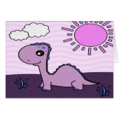 Cute Purple Dinosaur Scene (Front Horizontal)