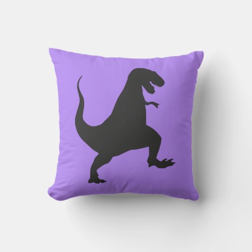 Cute Purple Dinosaur Tyrannosaurus rex Jurassic Throw Pillow