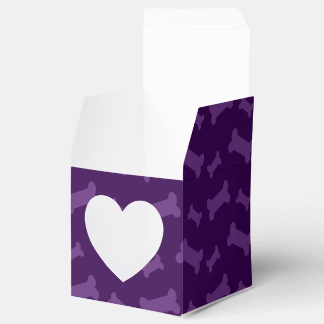 Cute purple dog bones pattern favor boxes (Opened)