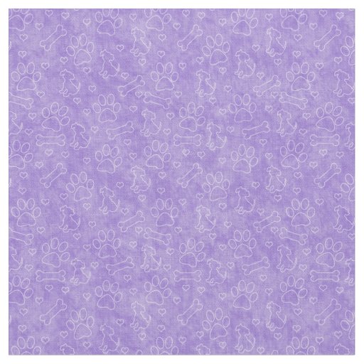Cute Purple Dog Pattern Fabric