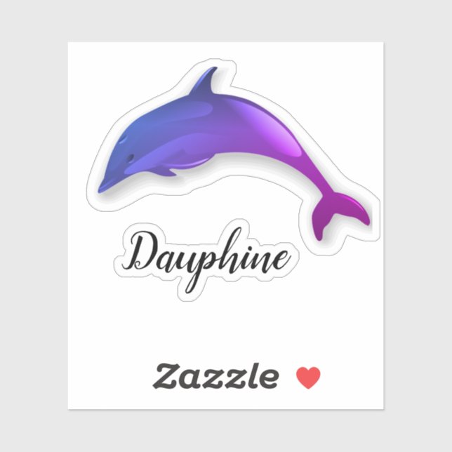 Cute  purple  dolphin  -  add name sticker (Sheet)