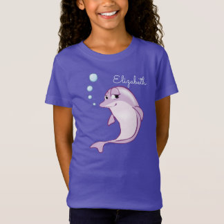 Cute Purple Dolphin Personalized Dark T-Shirt