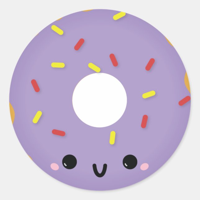 Cute Purple Donut Sticker (Front)