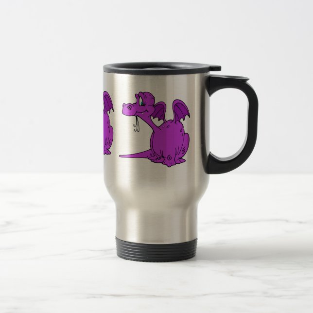 Cute Purple Dragon Baby Travel Mug (Right)