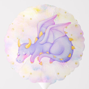 Cute Purple Dragon Girls Baby Shower Balloon
