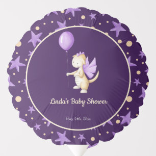 Cute Purple Dragon Theme Girl Baby Shower Balloon