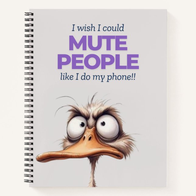 Cute Purple Duck Spiral Notebook  (Front)