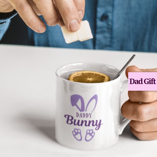 Cute Purple Easter Daddy Bunny Rabbit Ears Dad Coffee Mug (Creator Uploaded)