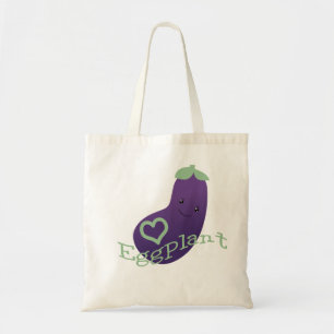 Cute Purple Eggplant Tote Bag