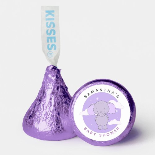 Cute Purple Elephant Dreamy Baby Shower Elegant Hersheys Kisses