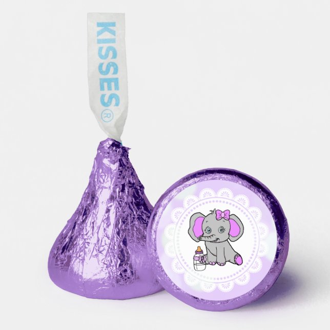 Cute Purple Elephant Hershey®'s Kisses® (Front)