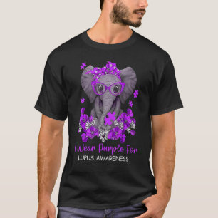 Cute Purple Elephant I Wear Purple For Lupus Aware T-Shirt