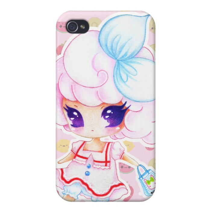 Cute purple eyed girl iPhone 4 cover