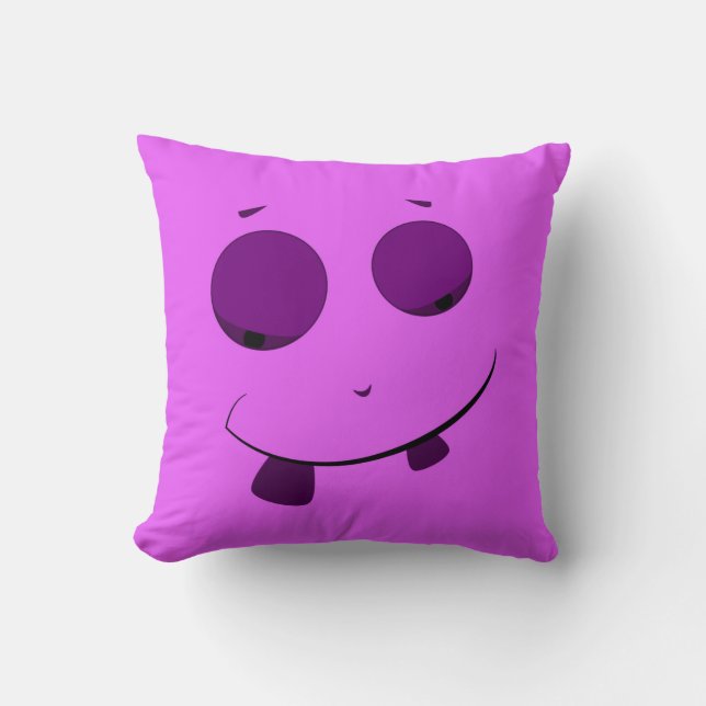 Cute Purple Face Pillow (Front)
