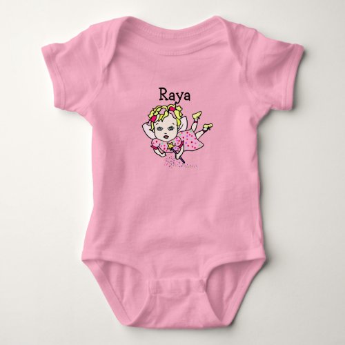 Cute Purple Fairy Whimsical Folk Art Baby Bodysuit