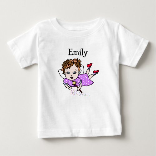 Cute Purple Fairy Whimsical Folk Art Baby T_Shirt